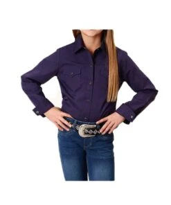 Roper Girls' Purple Snap Shirt