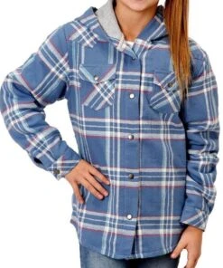Roper Girls' Thermal Lined Flannel Snap Jacket -Apparel Line Shop 03 298 0119 1695 d