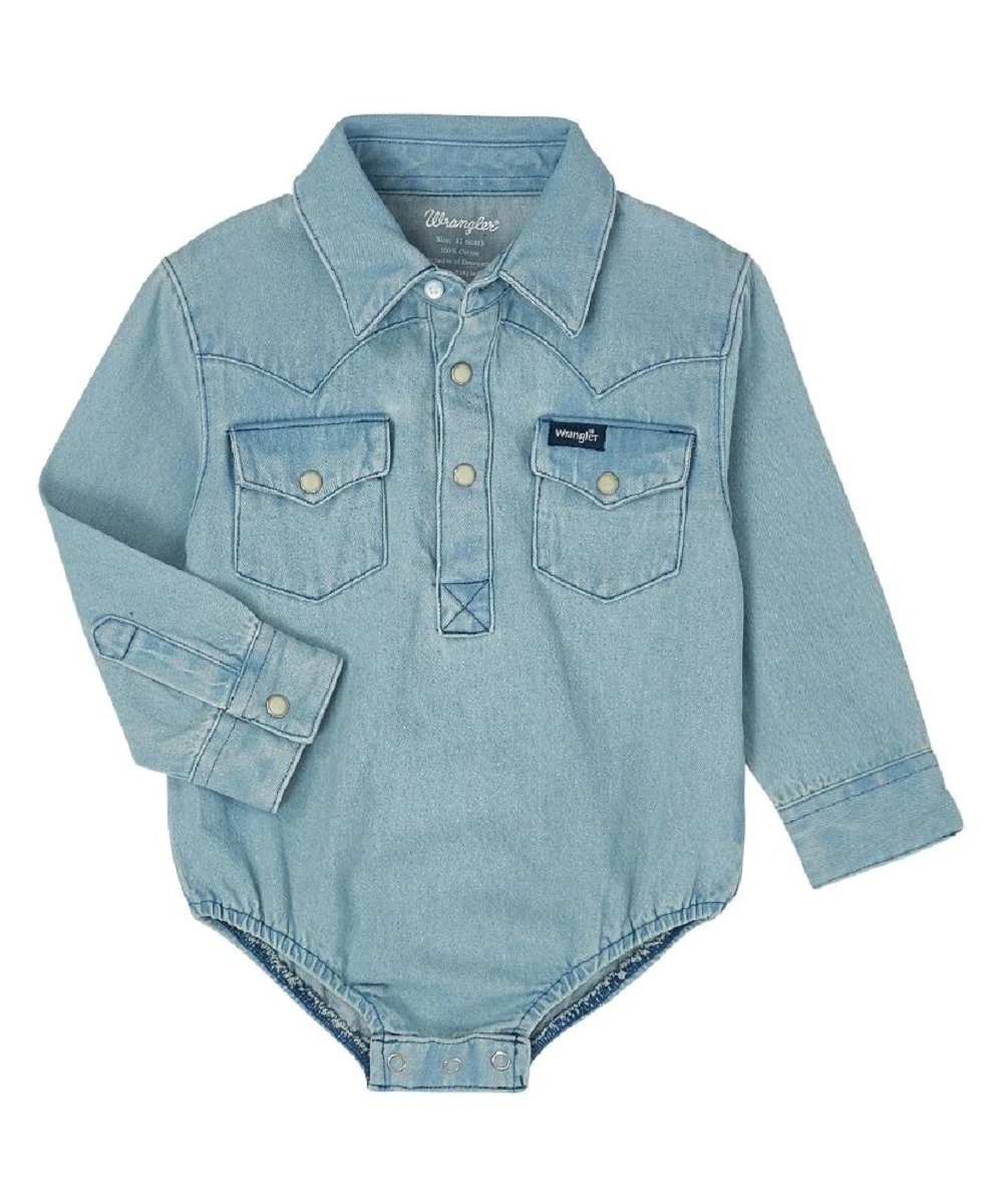 Wrangler Baby Boys' Denim Onesie 1 Wrangler Baby Boys' Denim Onesie