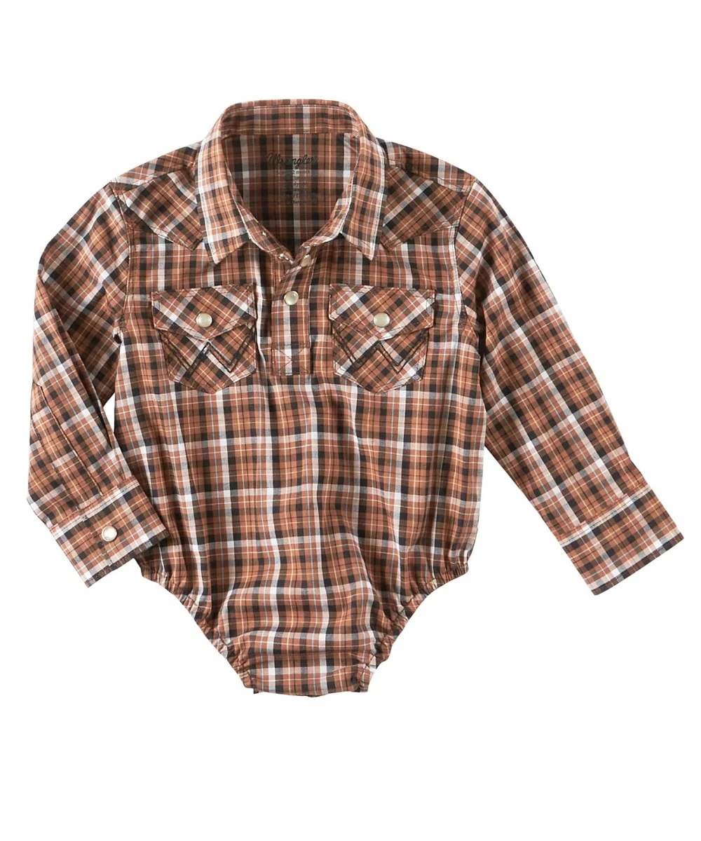 Wrangler Baby Boys' Plaid Western Onesie 1 Wrangler Baby Boys' Plaid Western Onesie