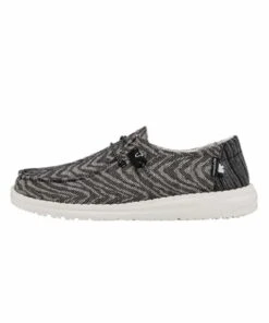 Hey Dude Women's Zebra Black Stripe Wendy Woven Shoe