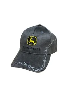 John Deere Men's Canvas Barbed Wire Logo Cap