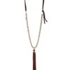 J. Forks Designs Crystal Tassel Necklace