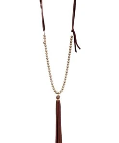 J. Forks Designs Crystal Tassel Necklace