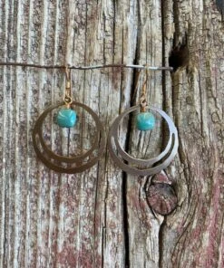 J. Forks Designs Women's Bronze Circle Earrings