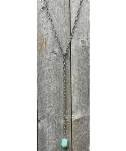 J. Forks Designs Women's Kingman Turquoise Drop Lariat Style Necklace