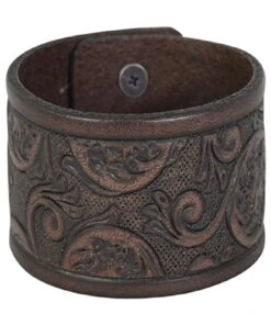 Trenditions Women's Justin Tooled Leather Cuff