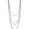 Trenditions Women's Justin Multi-Layer Necklace With Turquoise Nuggets