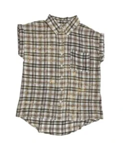 Hem & Thread Women's Plaid Acid Wash Button Down Shirt