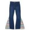 Cowgirl Hardware Serape Trim Bell Bottom Jeans