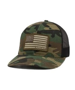 M&F Western Ariat Men's R112 Camo Flag Cap