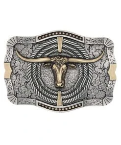Montana Silversmiths Ropin' Ready Longhorn Attitude Buckle