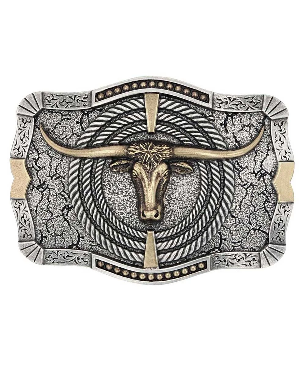 Montana Silversmiths Ropin' Ready Longhorn Attitude Buckle 1 Montana Silversmiths Ropin' Ready Longhorn Attitude Buckle