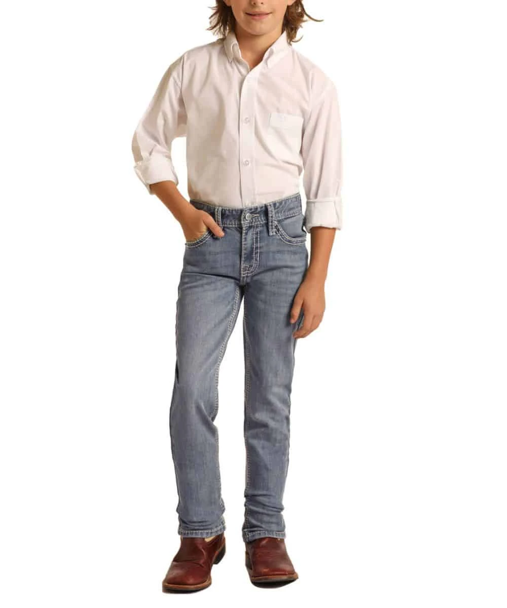 Rock & Roll Cowboy Boys' Revolver Straight Jean 1 Rock & Roll Cowboy Boys' Revolver Straight Jean