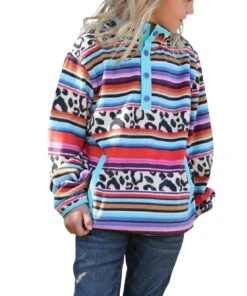 Cinch Girls' Striped Polar Fleece Pullover