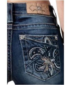 Miss Me Women's Broken Fleur Jeans -Apparel Line Shop M3939B pocket