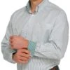 Cinch Men's White Multi Stripe Button Down Shirt