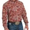 Cinch Men's Floral Paisley Button Down Shirt
