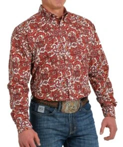 Cinch Men's Floral Paisley Button Down Shirt