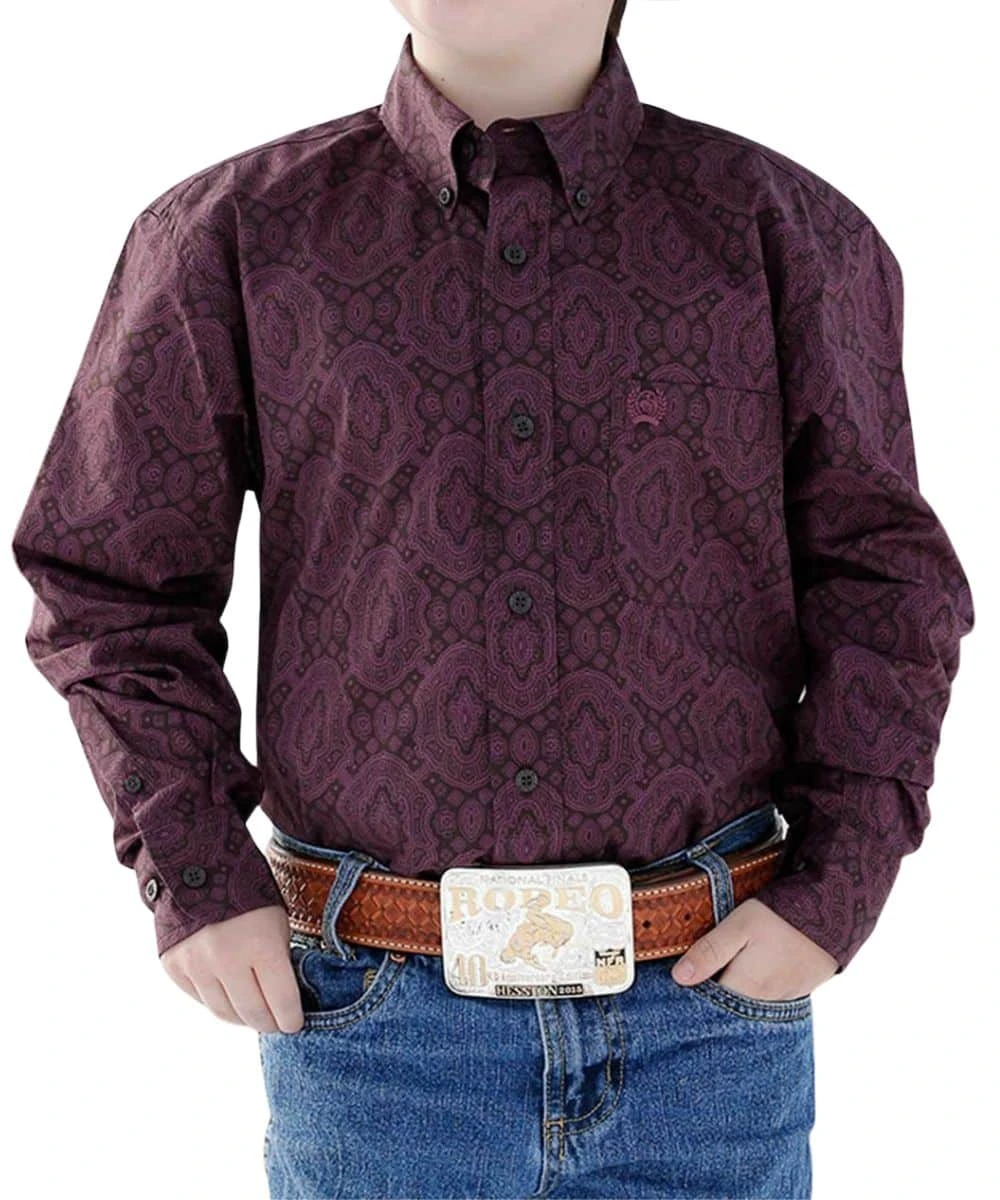 Cinch Boys' Paisley Button Down Shirt 1 Cinch Boys' Paisley Button Down Shirt