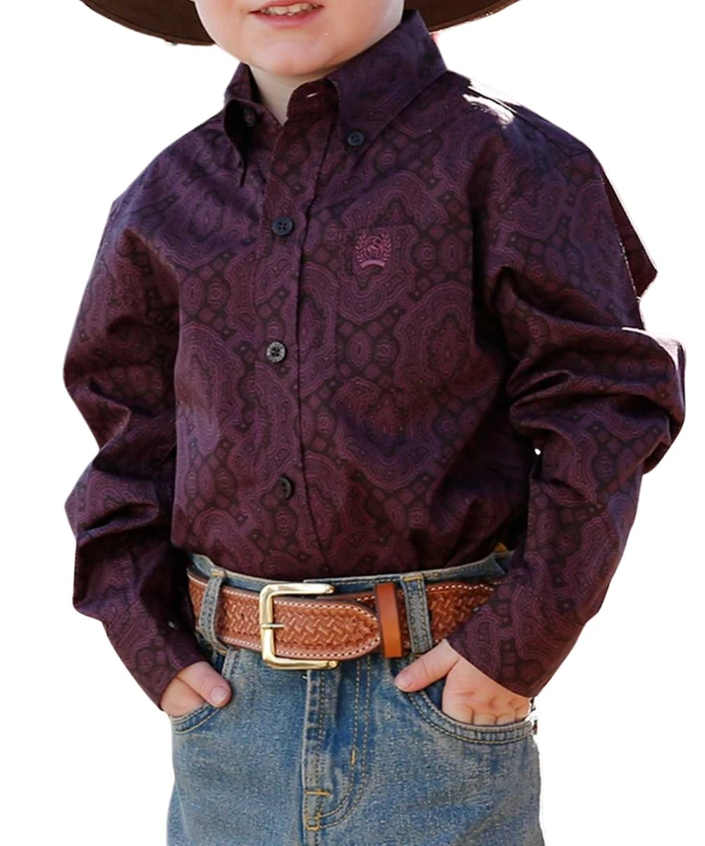 Cinch Infant Boys' Paisley Western Button Down Shirt 1 Cinch Infant Boys' Paisley Western Button Down Shirt