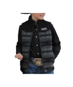 Cinch Boys' Wooly Blanket Stripe Vest