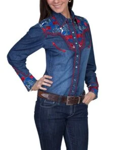 Scully Women's Embroidered Snap Shirt
