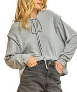 Andree By Unit Women's Plus Size Ruffle Hoodie