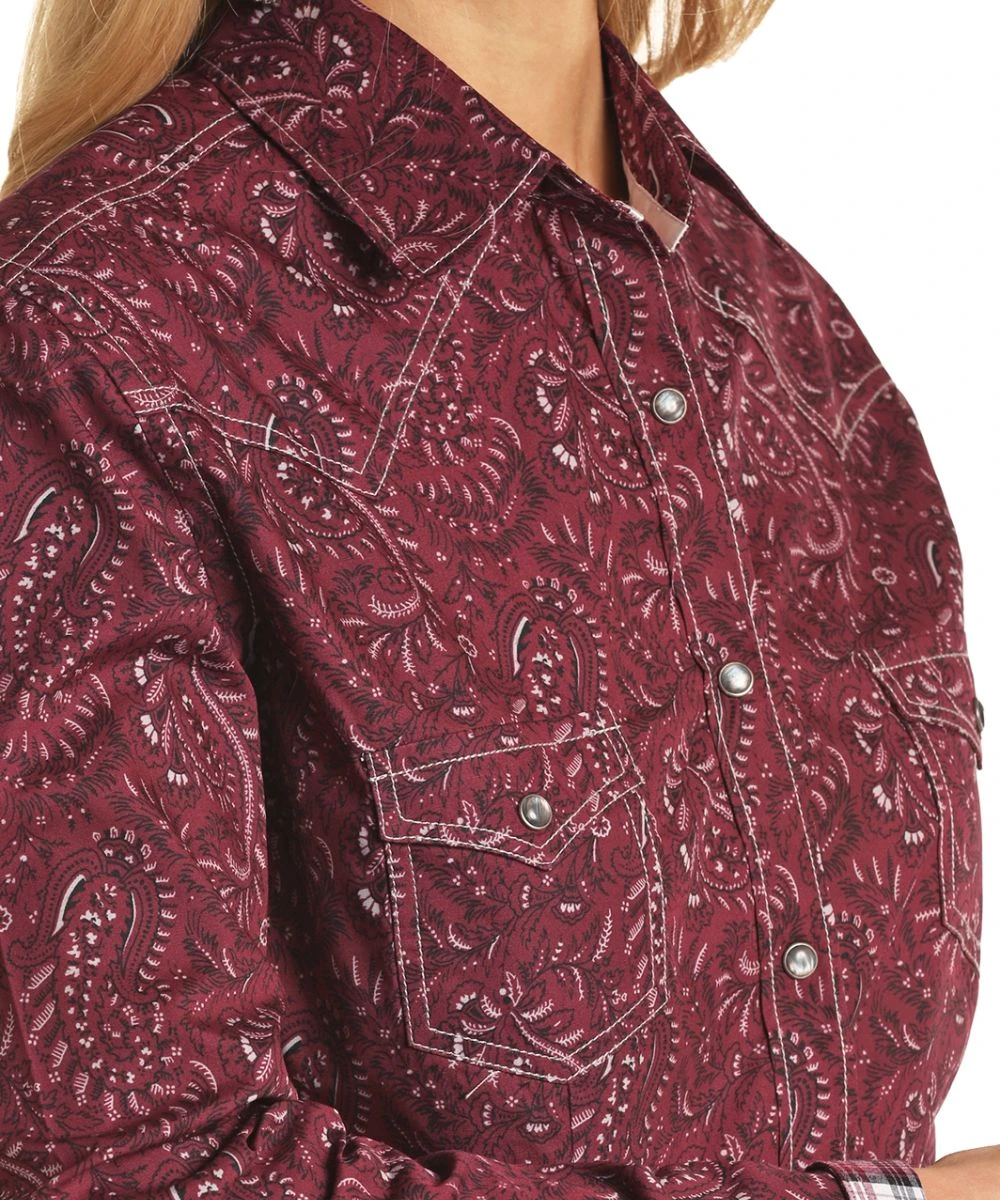Panhandle Women's Rough Stock Paisley Snap Shirt 2 Panhandle Women's Rough Stock Paisley Snap Shirt - Image 2