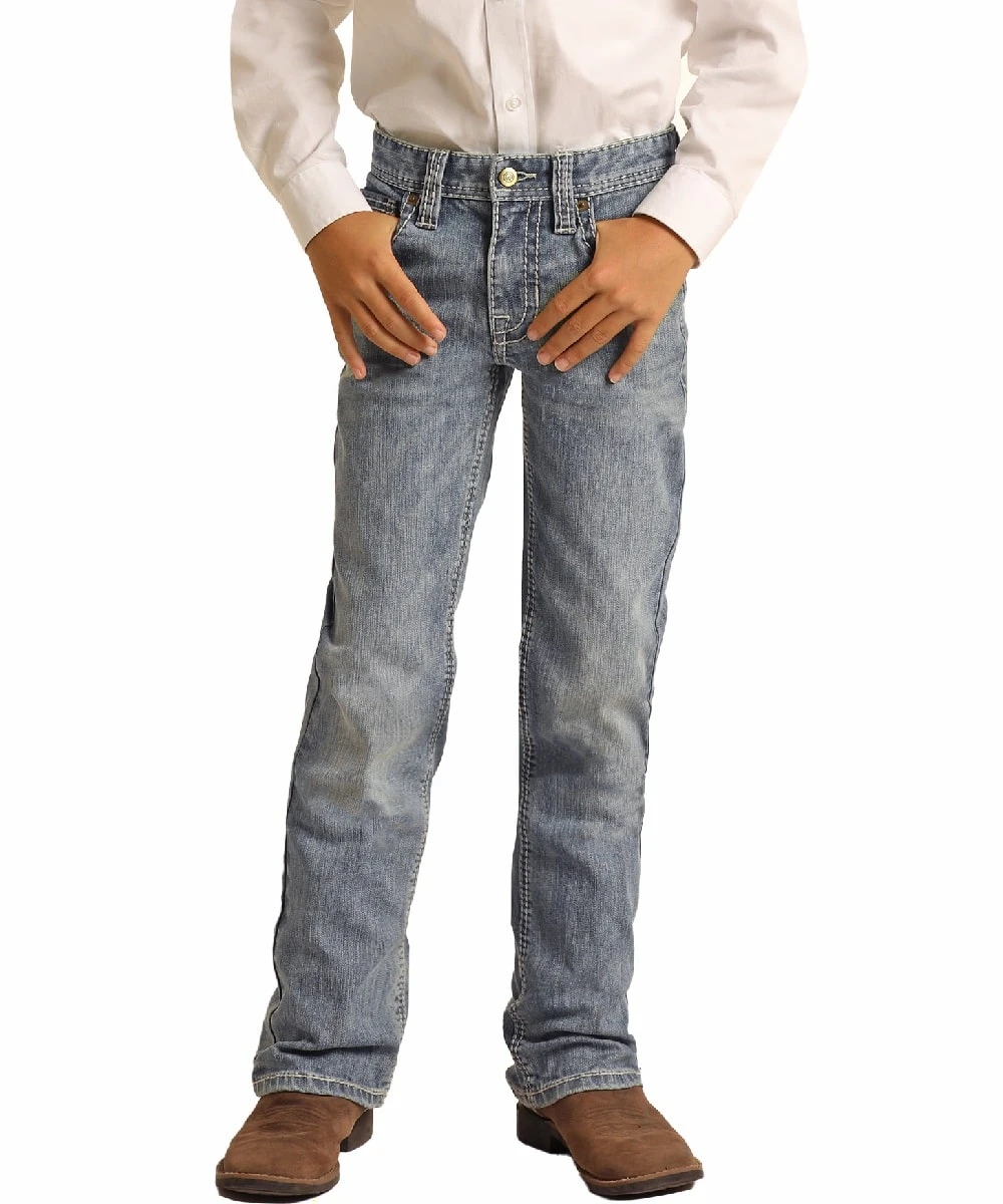 Panhandle Boys' Leather V Pocket Jean 1 Panhandle Boys' Leather V Pocket Jean