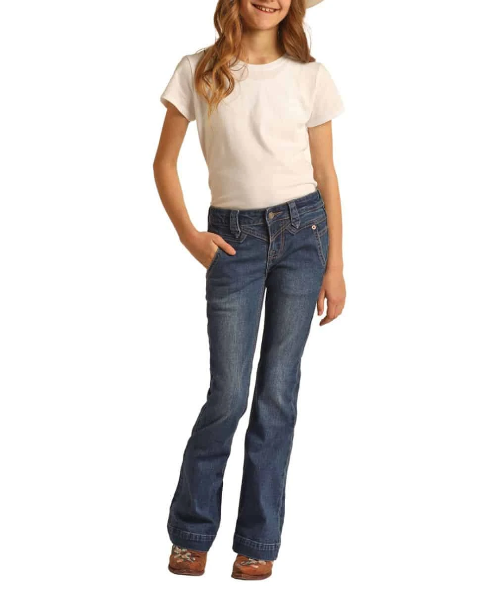 Rock & Roll Cowgirl Girls' Trouser Jean 1 Rock & Roll Cowgirl Girls' Trouser Jean