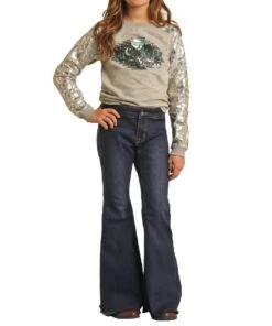 Rock & Roll Cowgirl Girls' Bell Bottom Jean