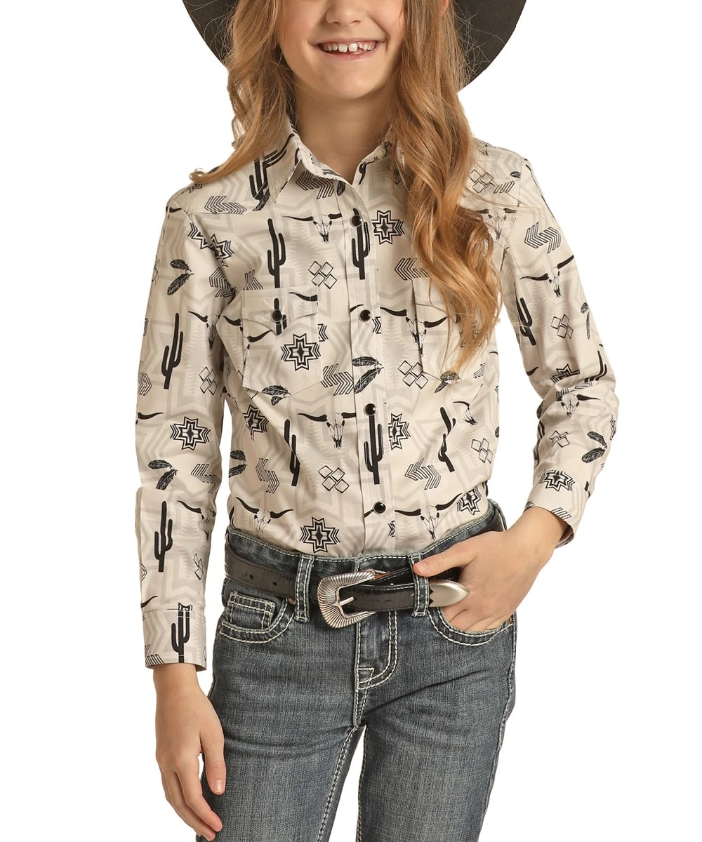 Panhandle Girls' Conversational Snap Shirt 1 Panhandle Girls' Conversational Snap Shirt