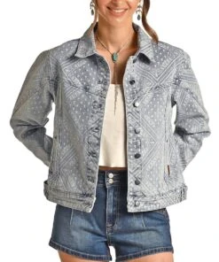 Rock & Roll Cowgirl Women's Bandana Denim Jacket