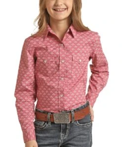 Panhandle Girls' Geo Print Snap Shirt
