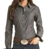 Panhandle Women's Dobby Fancy Button Down Shirt