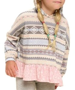 Oddi Girls' Aztec Print Hoodie