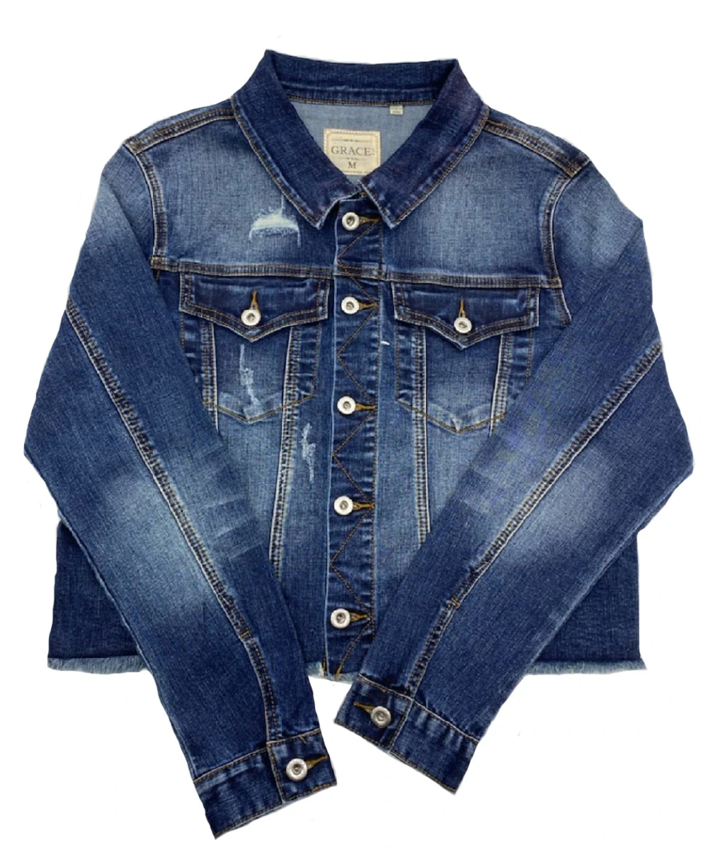 Grace In LA Women's Basic Denim Jacket 1 Grace In LA Women's Basic Denim Jacket