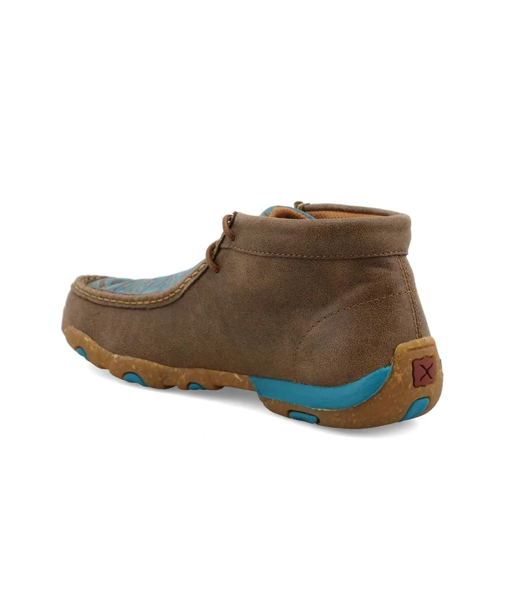 Twisted X Women's Tooled Turquoise Chukka Driving Moc 2 Twisted X Women's Tooled Turquoise Chukka Driving Moc - Image 2