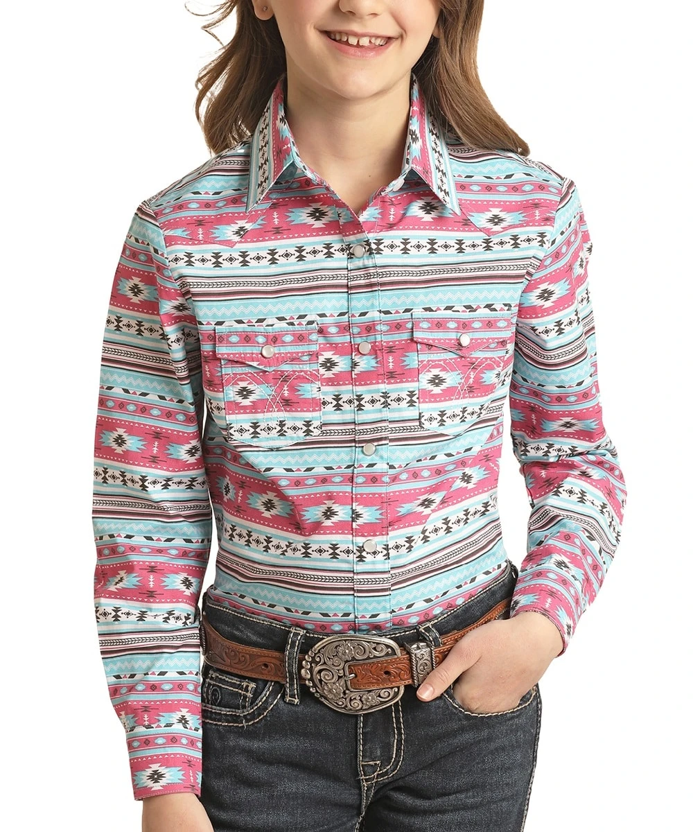 Panhandle Girls' Southwestern Snap Shirt 1 Panhandle Girls' Southwestern Snap Shirt