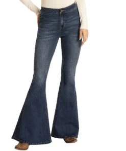 Rock & Roll Cowgirl Women's Button Bells Flare Jean