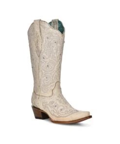 Corral Women's Bone Embroidery And Crystals Boot