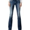 Miss Me Women's Boundless Border Mid-Rise Boot Cut Jeans