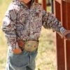 Cinch Boys' Toddler Paisley Print Button Down Shirt