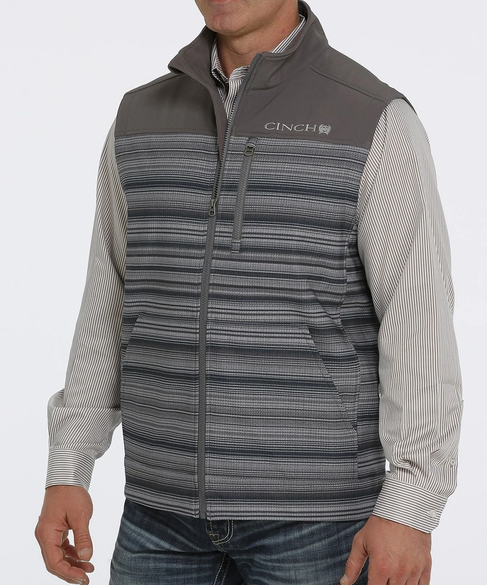 Cinch Men's Gray Bonded Vest 1 Cinch Men's Gray Bonded Vest