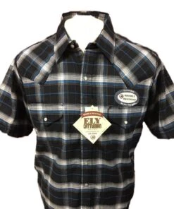 Ely Walker Men's Cattleman Plaid Short Sleeve Snap Shirt