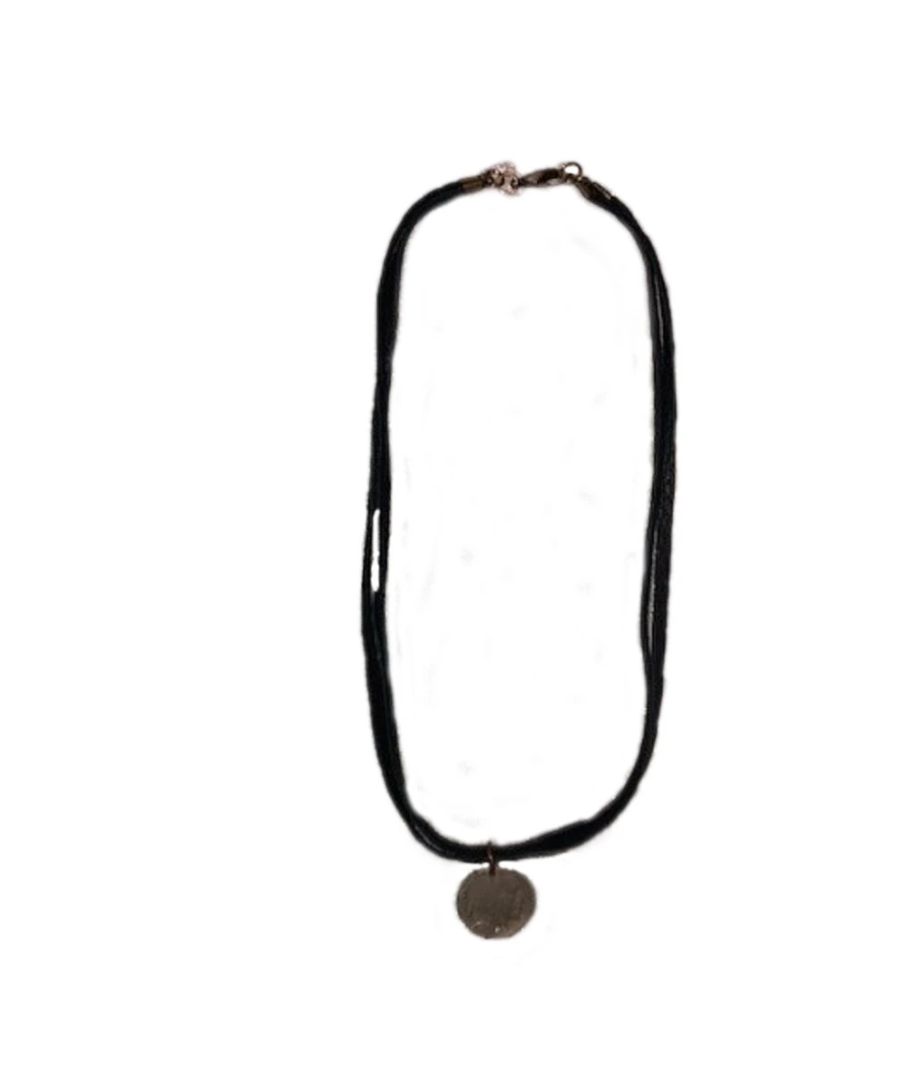 J. Forks Designs Women's Coin Pendant Double Stranded Leather Necklace 2 J. Forks Designs Women's Coin Pendant Double Stranded Leather Necklace - Image 2