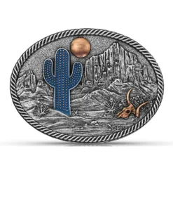 Montana Silversmiths Desert Moon Cactus Buckle