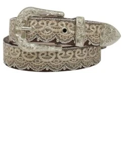 M&F Western Women's Tan Cream Lace Belt