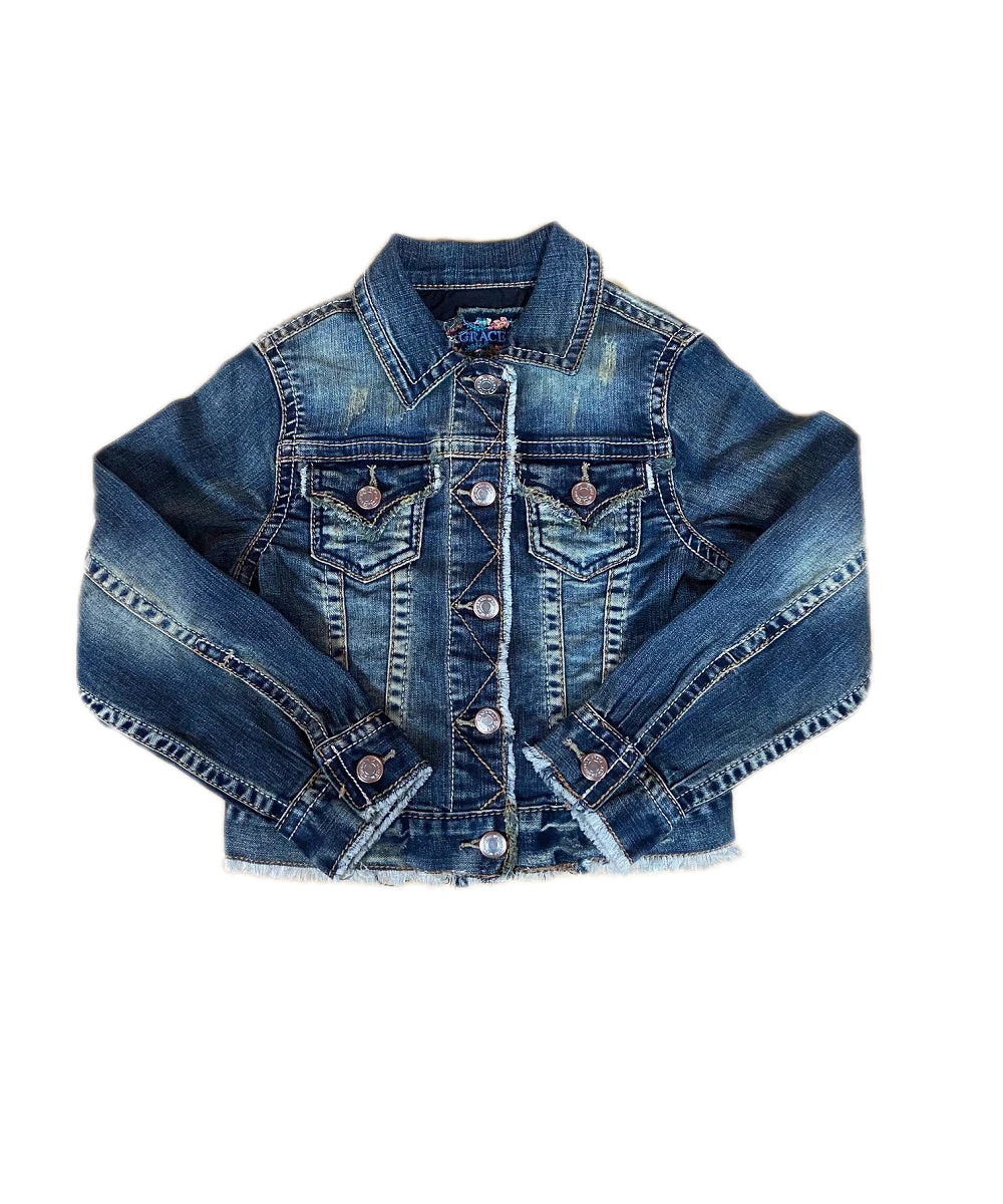 Grace In La Girls' Denim Jacket 1 Grace In La Girls' Denim Jacket